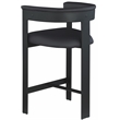 Pemberly Row Contemporary Black Vegan Leather Counter Stool (Set of 2)