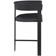 Pemberly Row Contemporary Black Vegan Leather Counter Stool (Set of 2)