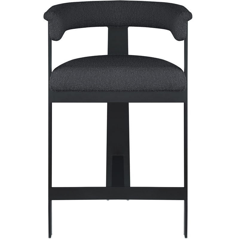 Pemberly Row Contemporary Black Vegan Leather Counter Stool (Set of 2)