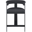 Pemberly Row Contemporary Black Vegan Leather Counter Stool (Set of 2)