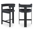 Pemberly Row Contemporary Black Vegan Leather Counter Stool (Set of 2)