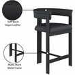 Pemberly Row Contemporary Black Vegan Leather Counter Stool (Set of 2)