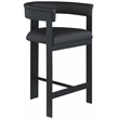 Pemberly Row Contemporary Black Vegan Leather Counter Stool (Set of 2)