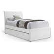 Pemberly Row Contemporary Cream Linen Textured Fabric Twin Trundle Bed