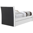 Pemberly Row Contemporary Cream Linen Textured Fabric Twin Trundle Bed