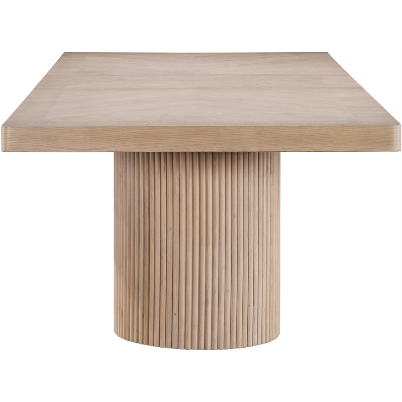 Pemberly Row Contemporary Natural Acacia Wood with Veneer Dining Table