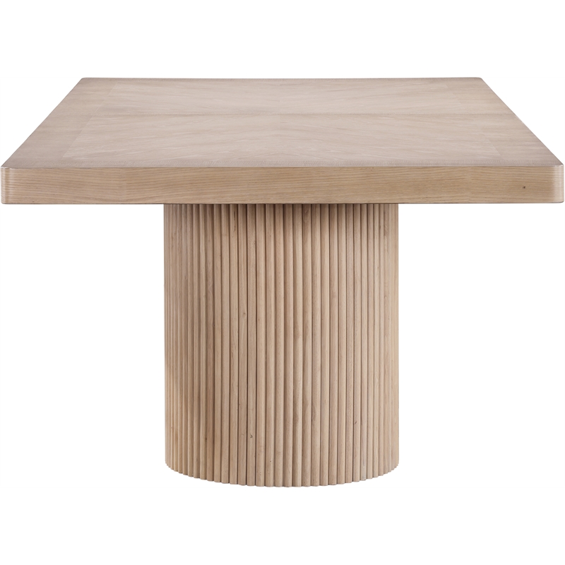 Pemberly Row Contemporary Natural Acacia Wood with Veneer Dining Table