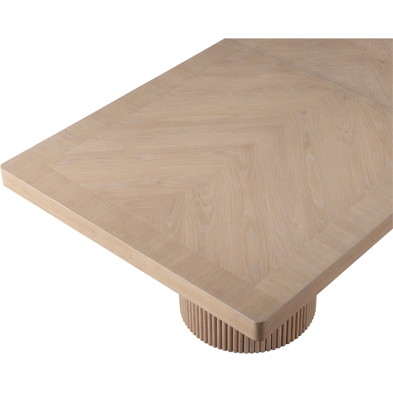 Pemberly Row Contemporary Natural Acacia Wood with Veneer Dining Table