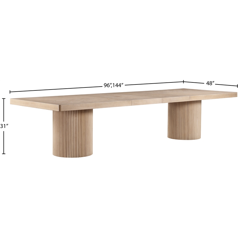 Pemberly Row Contemporary Natural Acacia Wood with Veneer Dining Table