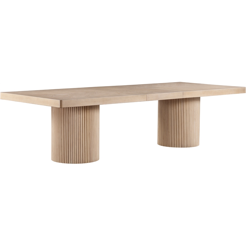 Pemberly Row Contemporary Natural Acacia Wood with Veneer Dining Table