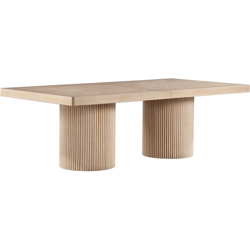 Pemberly Row Contemporary Natural Acacia Wood with Veneer Dining Table