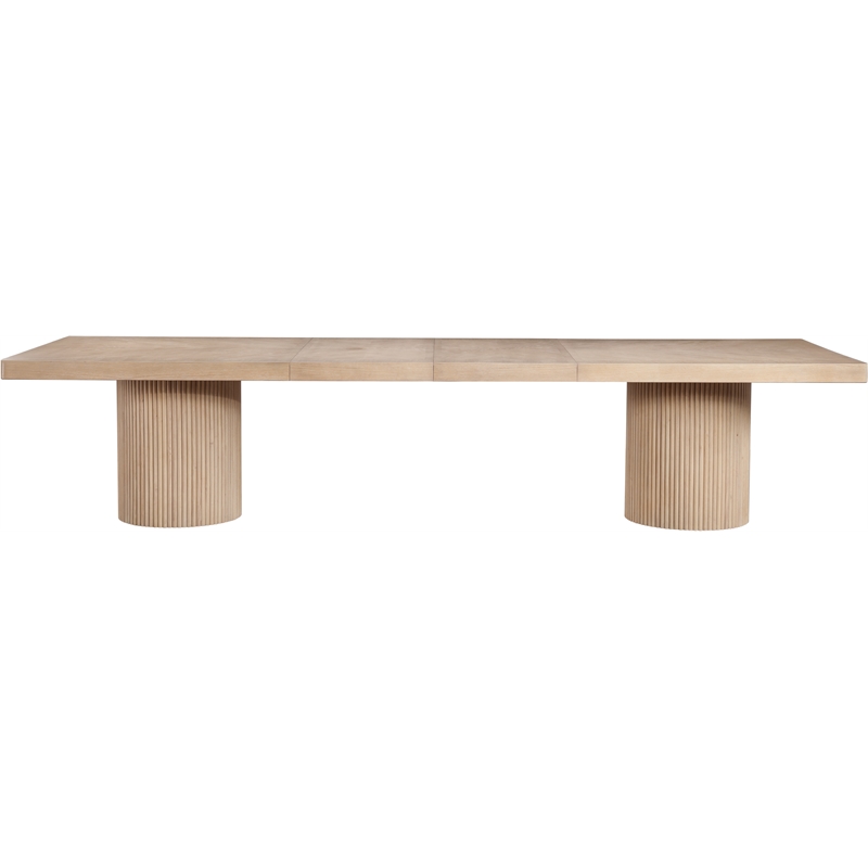 Pemberly Row Contemporary Natural Acacia Wood with Veneer Dining Table