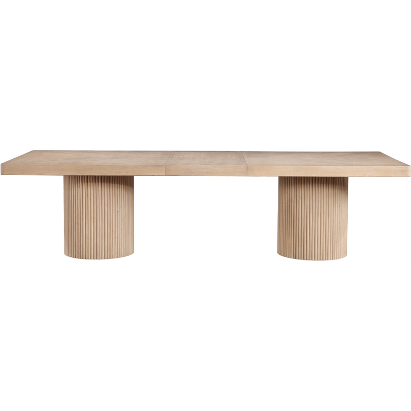 Pemberly Row Contemporary Natural Acacia Wood with Veneer Dining Table