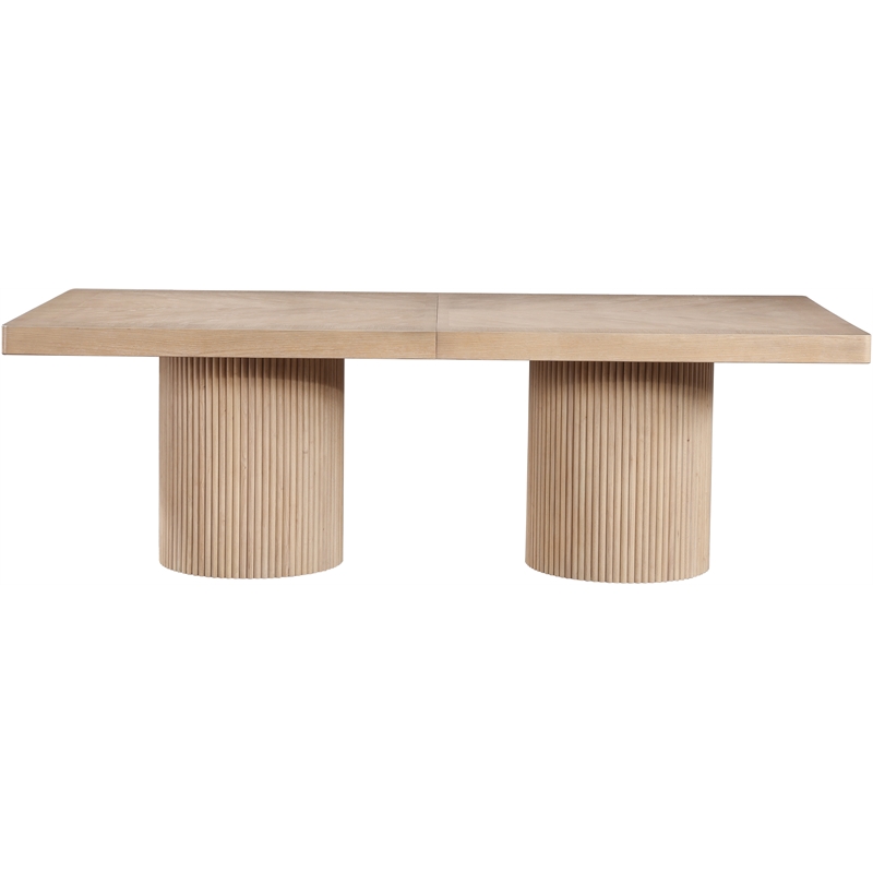 Pemberly Row Contemporary Natural Acacia Wood with Veneer Dining Table
