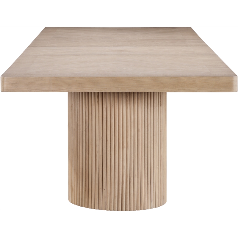 Pemberly Row Contemporary Natural Acacia Wood with Veneer Dining Table