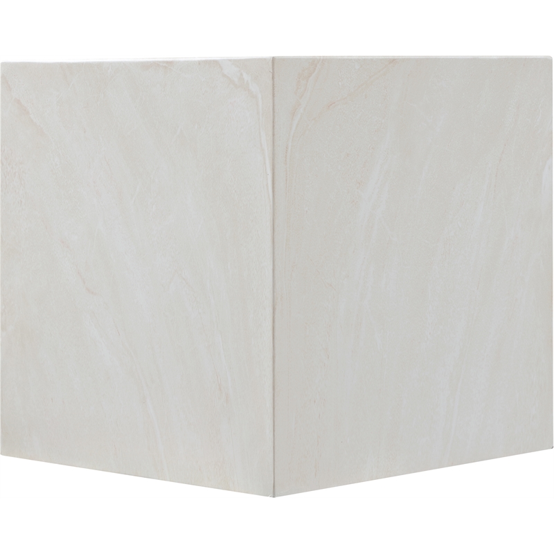 Pemberly Row Off White Marble Finish Concrete Indoor/Outdoor End Table