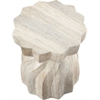 Pemberly Row Contemporary Travertine Concrete Indoor/Outdoor End Table