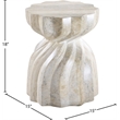 Pemberly Row Contemporary Travertine Concrete Indoor/Outdoor End Table