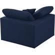 Pemberly Row Contemporary Navy Durable Linen Fabric Deluxe Corner Chair