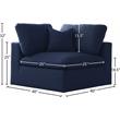 Pemberly Row Contemporary Navy Durable Linen Fabric Deluxe Corner Chair