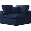Pemberly Row Contemporary Navy Durable Linen Fabric Deluxe Corner Chair