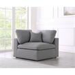 Pemberly Row Contemporary Gray Durable Linen Fabric Deluxe Corner Chair
