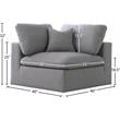 Pemberly Row Contemporary Gray Durable Linen Fabric Deluxe Corner Chair