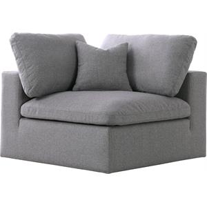 Pemberly Row Contemporary Gray Durable Linen Fabric Deluxe Corner Chair