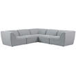 Pemberly Row Contemporary Gray Durable Linen Textured Modular Sectional