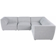 Pemberly Row Contemporary Gray Durable Linen Textured Modular Sectional