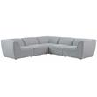 Pemberly Row Contemporary Gray Durable Linen Textured Modular Sectional