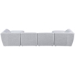 Pemberly Row Contemporary Gray Durable Linen Textured Modular Sectional