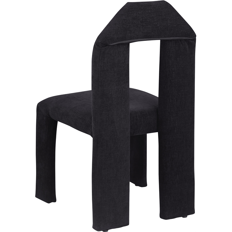 Pemberly Row Contemporary Black Chenille Fabric Dining Chair (Set of 2)
