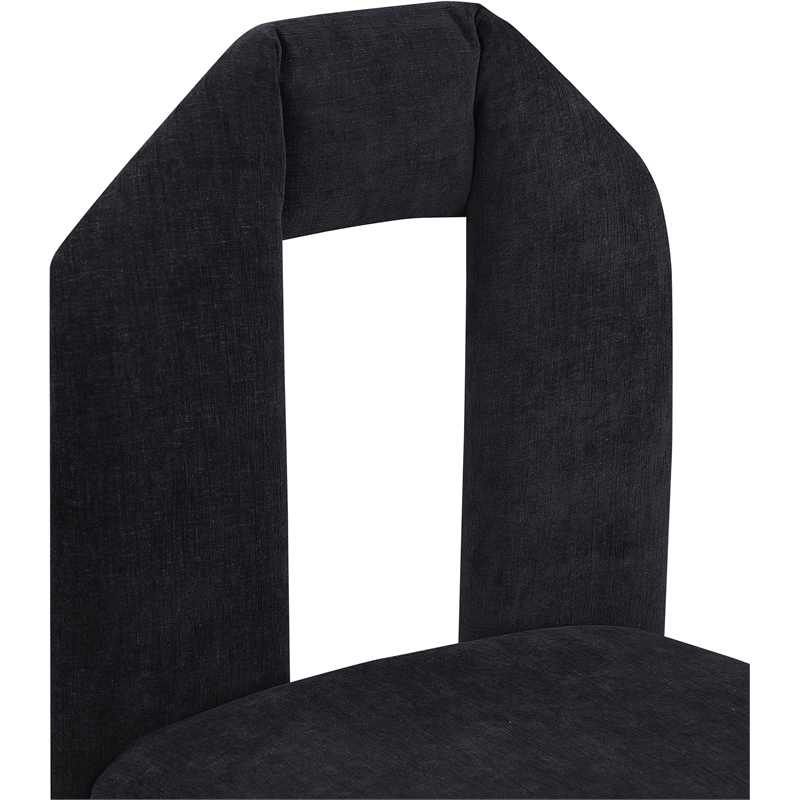 Pemberly Row Contemporary Black Chenille Fabric Dining Chair (Set of 2)