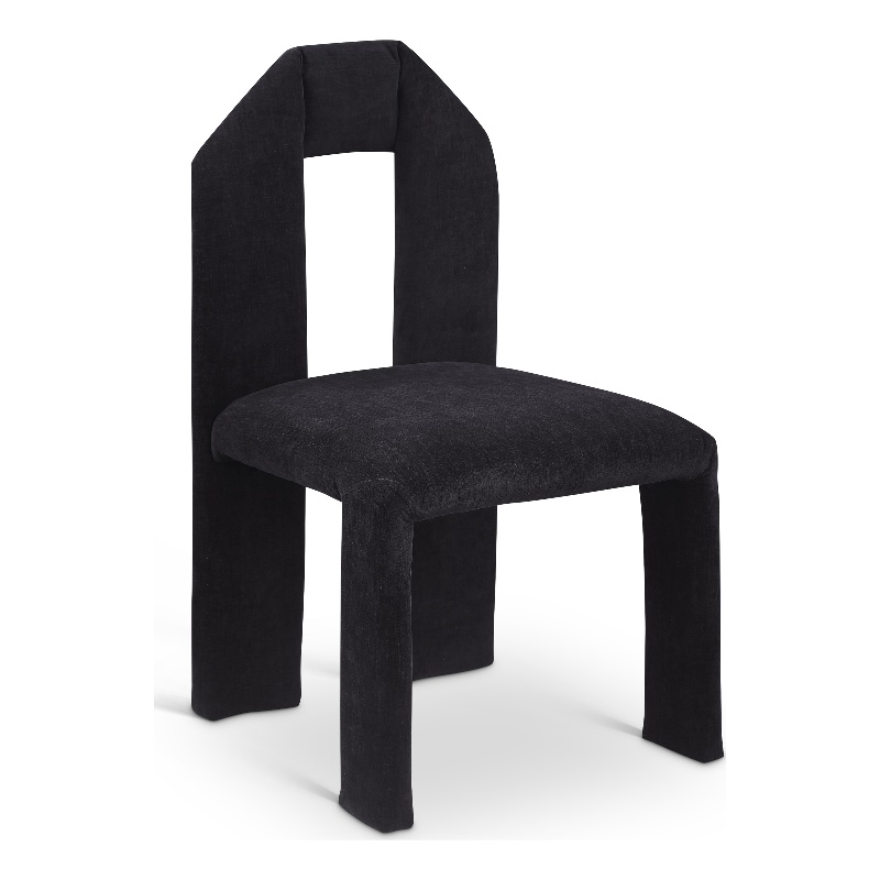 Pemberly Row Contemporary Black Chenille Fabric Dining Chair (Set of 2)