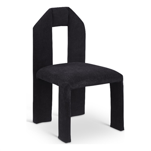 Pemberly Row Contemporary Black Chenille Fabric Dining Chair (Set of 2)