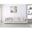 Pemberly Row Contemporary Cream Durable Linen Fabric Deluxe Modular Sofa