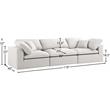 Pemberly Row Contemporary Cream Durable Linen Fabric Deluxe Modular Sofa