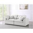 Pemberly Row Contemporary Cream Durable Linen Fabric Deluxe Modular Sofa