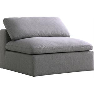Pemberly Row Contemporary Gray Durable Linen Fabric Deluxe Armless Chair