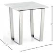Pemberly Row Contemporary Stone End Table in Chrome with Stainless Steel Base