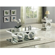 Pemberly Row Contemporary Mirrored End Table - 17.5