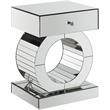 Pemberly Row Contemporary Mirrored End Table - 17.5
