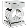 Pemberly Row Contemporary Mirrored End Table - 17.5