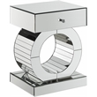 Pemberly Row Contemporary Mirrored End Table - 17.5