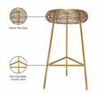 Pemberly Row Contemporary Gold Metal Counter Stool - 16