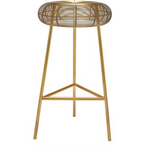 Pemberly Row Contemporary Gold Metal Counter Stool - 16&quotW x 16&quotD x 26.5&quotH