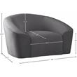 Pemberly Row Contemporary Upholstered Gray Velvet Chair - 49