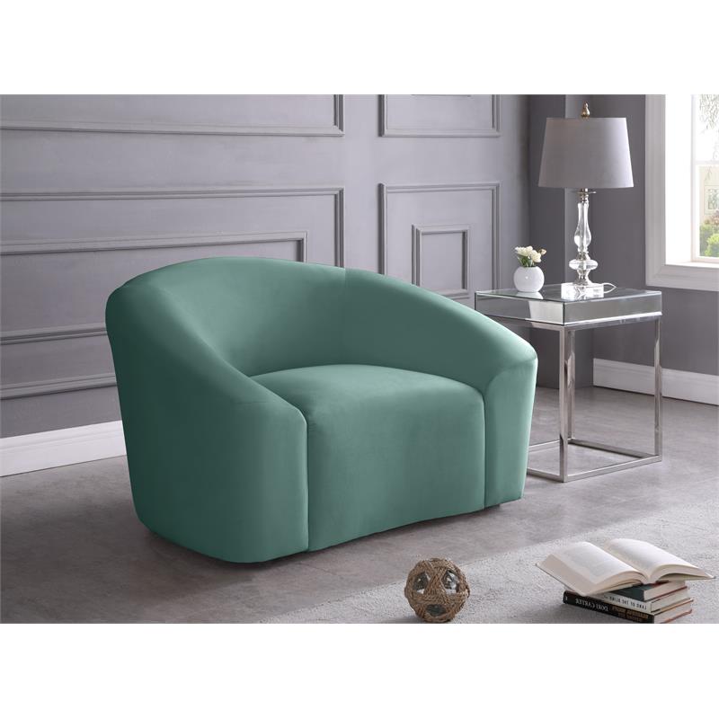 Pemberly Row Contemporary Upholstered Mint Velvet Chair - 49
