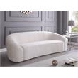 Pemberly Row Contemporary Upholstered Cream Velvet Sofa - 91